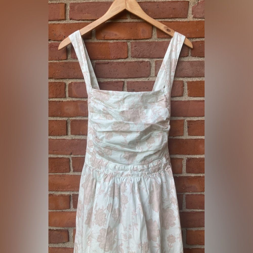 Free People Meet Me In Maui Printed Ivory Mini Dress/ Cut-out with Bow - Picture 3 of 15